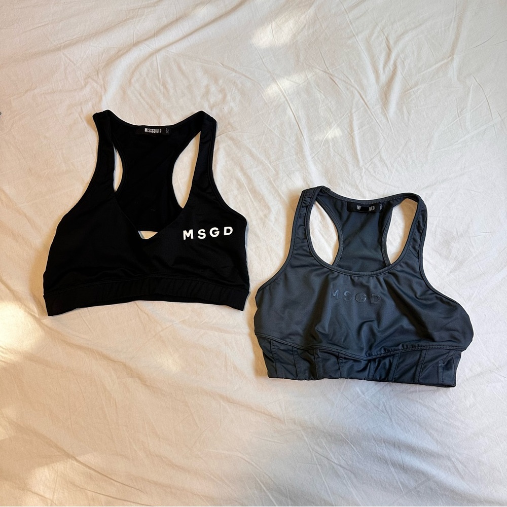 MSGD Black and Gray Sports Bras